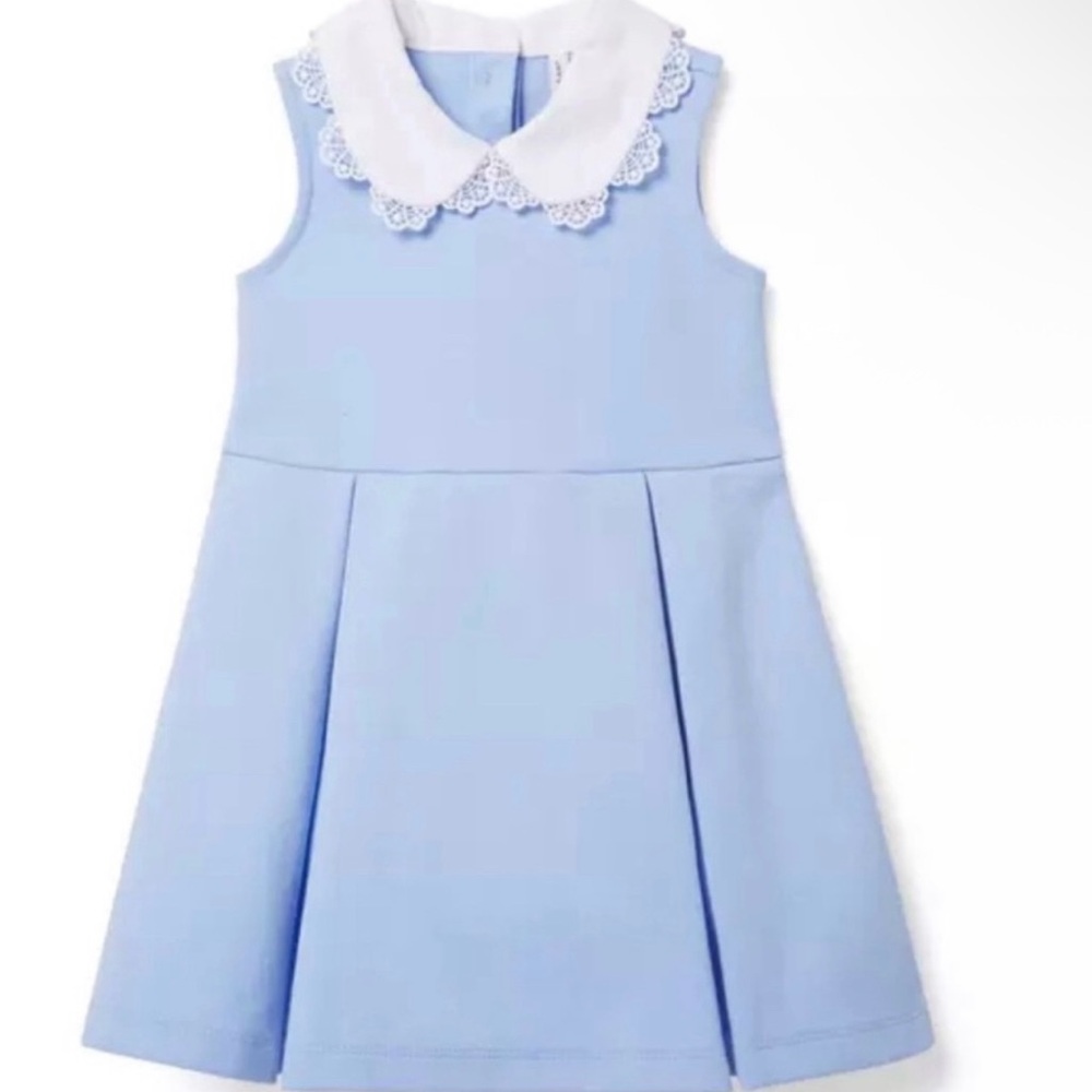 Janie and Jack Light Blue Dress with White Lace Collar